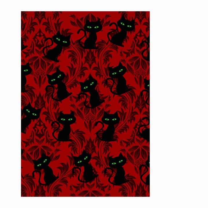 Halloween Goth Cat Pattern in Blood Red Small Garden Flag (Two Sides)