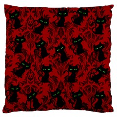 Halloween Goth Cat Pattern In Blood Red Standard Flano Cushion Case (two Sides) by NerdySparkleGoth