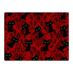 Halloween Goth Cat Pattern In Blood Red Double Sided Flano Blanket (mini)  by NerdySparkleGoth