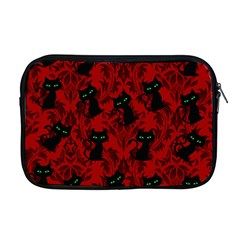 Halloween Goth Cat Pattern in Blood Red Apple MacBook Pro 17  Zipper Case