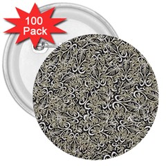 Intricate Ornate Pattern 3  Buttons (100 Pack) 