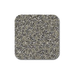 Intricate Ornate Pattern Rubber Square Coaster (4 Pack)