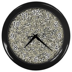 Intricate Ornate Pattern Wall Clock (black) by dflcprintsclothing