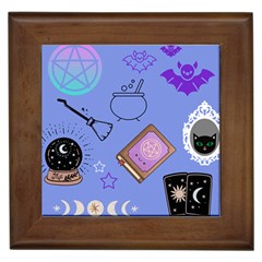 Pastel Goth Witch Blue Framed Tile by NerdySparkleGoth