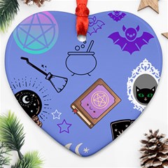 Pastel Goth Witch Blue Ornament (heart) by NerdySparkleGoth