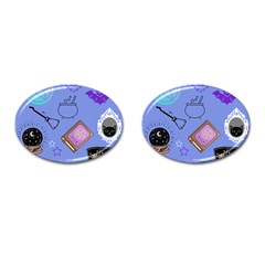 Pastel Goth Witch Blue Cufflinks (oval) by NerdySparkleGoth