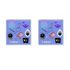 Pastel Goth Witch Blue Cufflinks (square) by NerdySparkleGoth