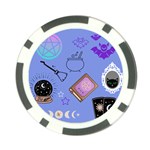 Pastel Goth Witch Blue Poker Chip Card Guard Back