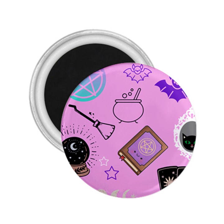 Pastel Goth Witch Pink 2.25  Magnets