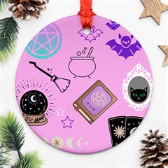 Pastel Goth Witch Pink Ornament (round) by NerdySparkleGoth