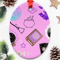 Pastel Goth Witch Pink Ornament (oval) by NerdySparkleGoth