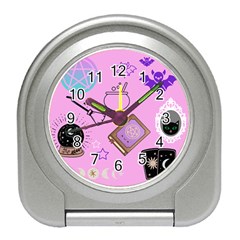 Pastel Goth Witch Pink Travel Alarm Clock by NerdySparkleGoth