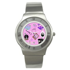 Pastel Goth Witch Pink Stainless Steel Watch by NerdySparkleGoth