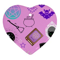 Pastel Goth Witch Pink Heart Ornament (two Sides) by NerdySparkleGoth