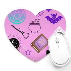 Pastel Goth Witch Pink Heart Mousepads by NerdySparkleGoth