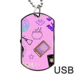 Pastel Goth Witch Pink Dog Tag Usb Flash (one Side) by NerdySparkleGoth