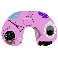 Pastel Goth Witch Pink Travel Neck Pillow by NerdySparkleGoth