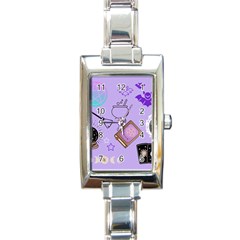 Pastel Goth Witch Purple Rectangle Italian Charm Watch by NerdySparkleGoth