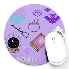 Pastel Goth Witch Purple Round Mousepads by NerdySparkleGoth