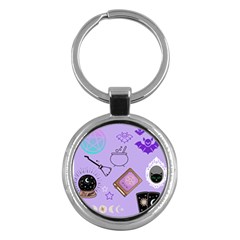 Pastel Goth Witch Purple Key Chain (round) by NerdySparkleGoth