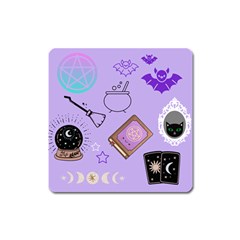 Pastel Goth Witch Purple Square Magnet by NerdySparkleGoth