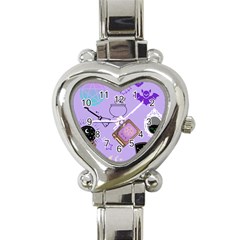 Pastel Goth Witch Purple Heart Italian Charm Watch by NerdySparkleGoth