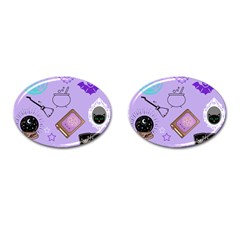 Pastel Goth Witch Purple Cufflinks (oval) by NerdySparkleGoth