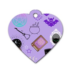 Pastel Goth Witch Purple Dog Tag Heart (two Sides) by NerdySparkleGoth