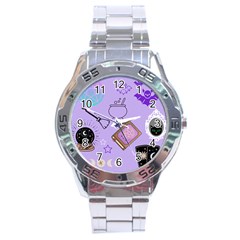 Pastel Goth Witch Purple Stainless Steel Analogue Watch by NerdySparkleGoth