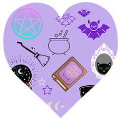 Pastel Goth Witch Purple Wooden Puzzle Heart by NerdySparkleGoth