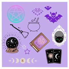 Pastel Goth Witch Purple Wooden Puzzle Square