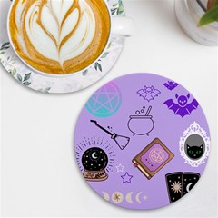 Pastel Goth Witch Purple Uv Print Round Tile Coaster by NerdySparkleGoth