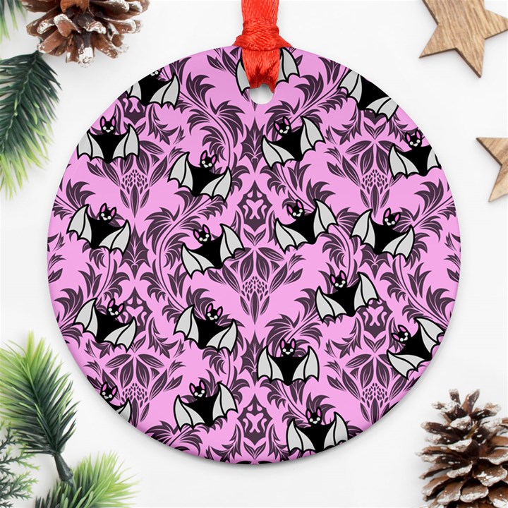 Pink Bats Ornament (Round)