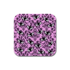 Pink Bats Rubber Square Coaster (4 Pack) by NerdySparkleGoth