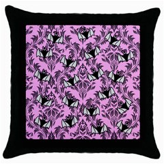 Pink Bats Throw Pillow Case (black) by NerdySparkleGoth