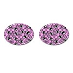 Pink Bats Cufflinks (Oval) Front(Pair)