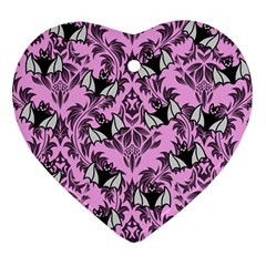 Pink Bats Heart Ornament (two Sides) by NerdySparkleGoth