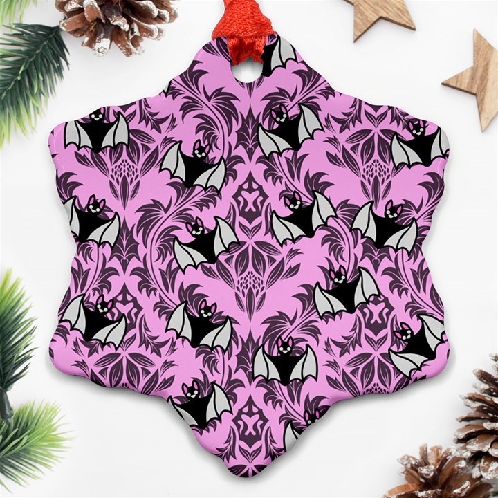 Pink Bats Ornament (Snowflake)