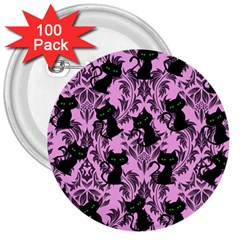 Pink Cats 3  Buttons (100 Pack)  by NerdySparkleGoth