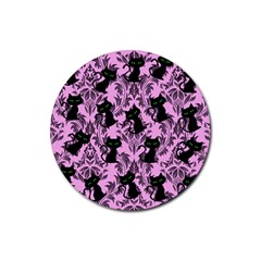 Pink Cats Rubber Coaster (round) by NerdySparkleGoth