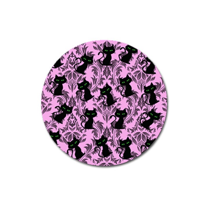 Pink Cats Magnet 3  (Round)