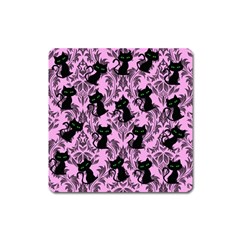 Pink Cats Square Magnet by NerdySparkleGoth