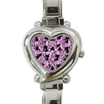 Pink Cats Heart Italian Charm Watch Front