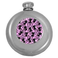 Pink Cats Round Hip Flask (5 Oz) by NerdySparkleGoth