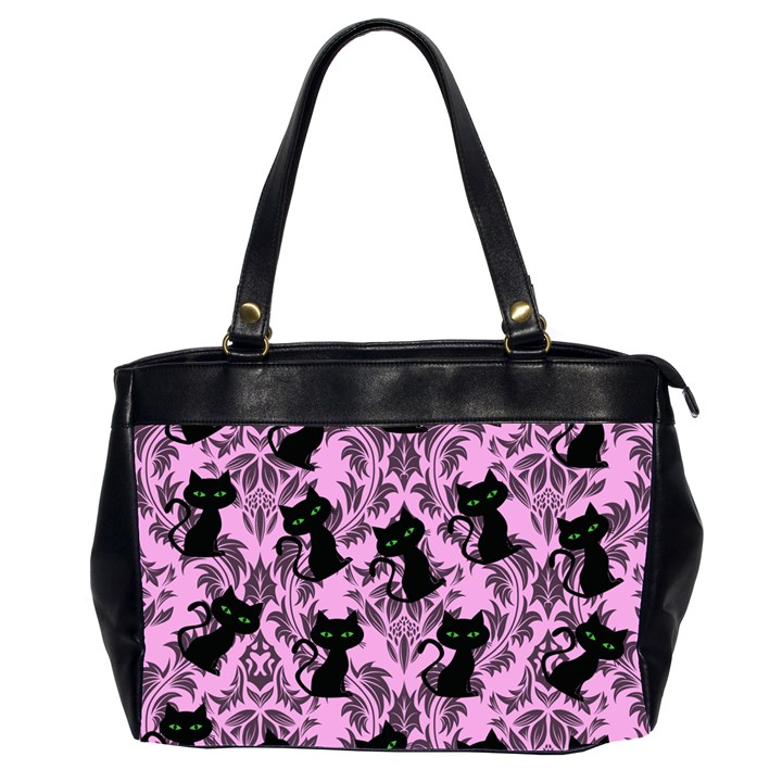 Pink Cats Oversize Office Handbag (2 Sides)