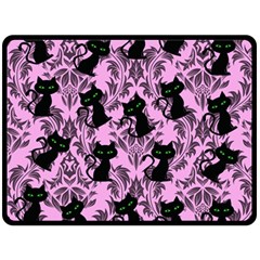 Pink Cats Fleece Blanket (large)  by NerdySparkleGoth