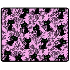 Pink Cats Fleece Blanket (medium)  by NerdySparkleGoth