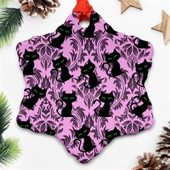 Pink Cats Ornament (snowflake) by NerdySparkleGoth