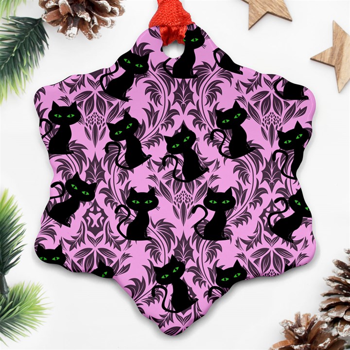 Pink Cats Ornament (Snowflake)