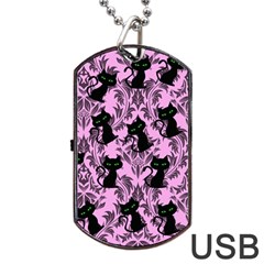 Pink Cats Dog Tag Usb Flash (one Side) by NerdySparkleGoth